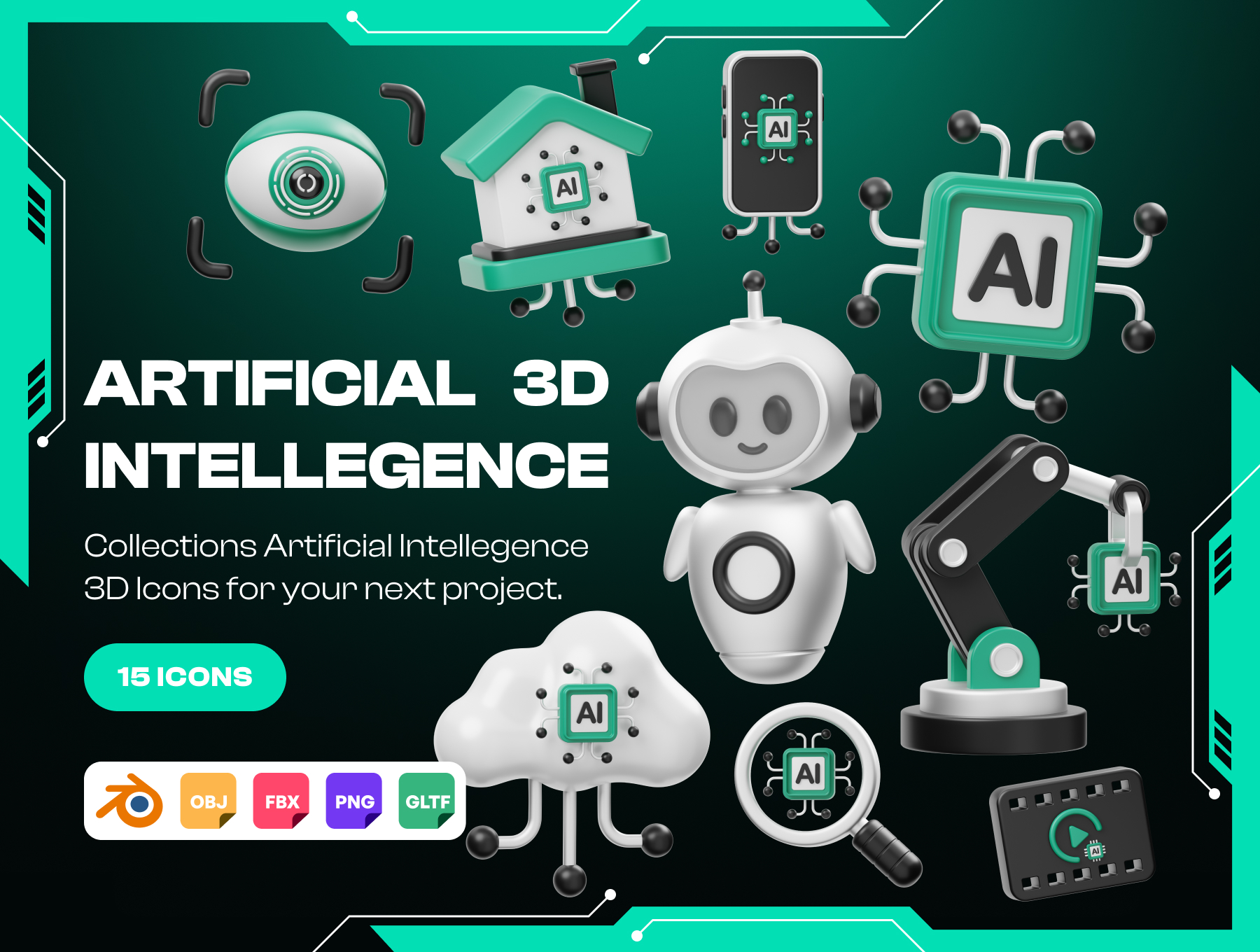 Inteligencia Artificial 3D Icon Pack - 15 Free Download Tecnología ...