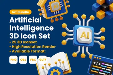 Intelligence artificielle 3D Icon Pack