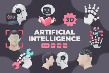 Intelligence artificielle Pack 3D Icon