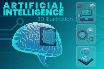 Intelligence artificielle Pack 3D Icon