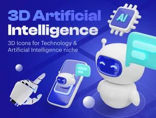 Intelligence artificielle Pack 3D Icon