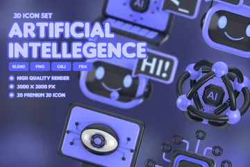 Intelligence artificielle Pack 3D Icon