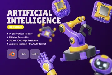 Intelligence artificielle 3D Icon Pack