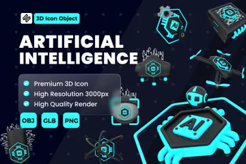 Intelligence artificielle 3D Icon Pack