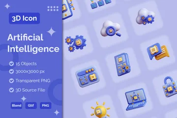 Intelligence artificielle Pack 3D Icon