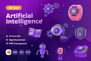 Intelligence artificielle Pack 3D Icon