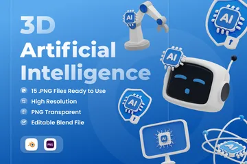 Intelligence artificielle 3D Icon Pack