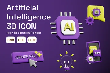 Intelligence artificielle 3D Icon Pack