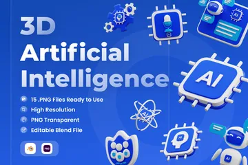 Intelligence artificielle Pack 3D Icon