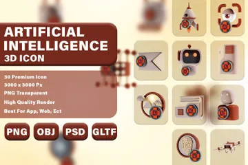 Intelligence artificielle Pack 3D Icon