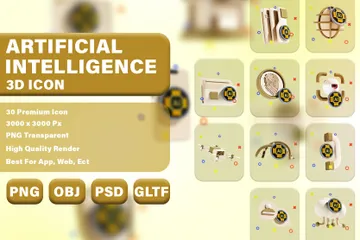 Intelligence artificielle Pack 3D Icon