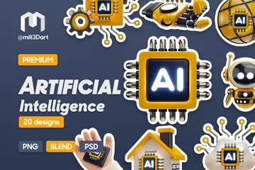 Intelligence artificielle Pack 3D Icon