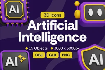 Intelligence artificielle 3D Icon Pack