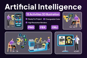 Intelligence artificielle 3D Illustration Pack