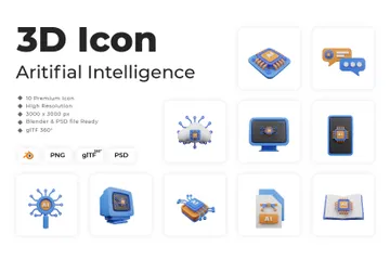 Intelligence artificielle Pack 3D Icon