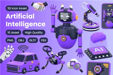 Intelligence artificielle Pack 3D Icon