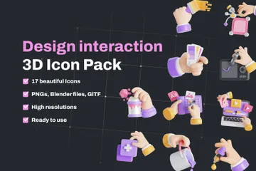 Interação de design Pacote de Icon 3D