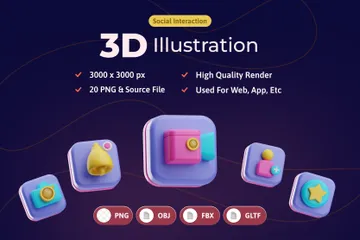 Interaction sociale Pack 3D Icon