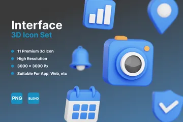 Interface Pacote de Icon 3D