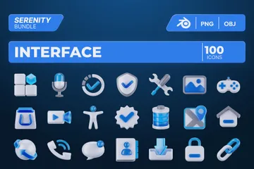 Interface Pacote de Icon 3D