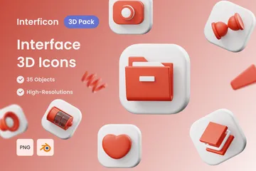 Interface com bloco Pacote de Illustration 3D