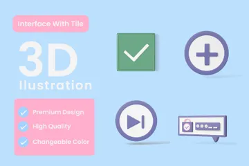 Interface com bloco Pacote de Icon 3D