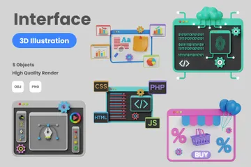 Interface de ilustração Pacote de Illustration 3D