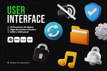 Interface de usuário 3D Icon Pack