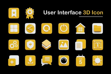 Interface de usuário básica Pacote de Icon 3D