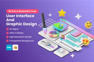 Interface do usuário e design gráfico Pacote de Icon 3D