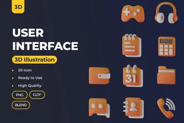 Interface de usuário Pacote de Icon 3D