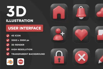 Interface de usuário Pacote de Icon 3D