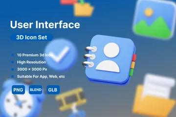 Interface de usuário 3D Icon Pack