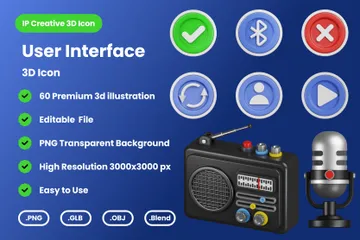 Interface de usuário Pacote de Icon 3D