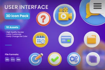 Interface de usuário 3D Icon Pack