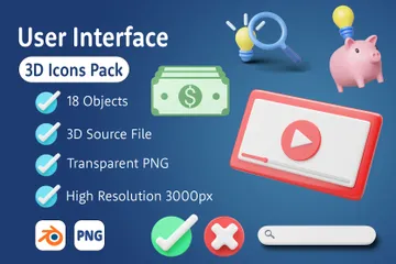 Aplicativo de interface do usuário Pacote de Icon 3D