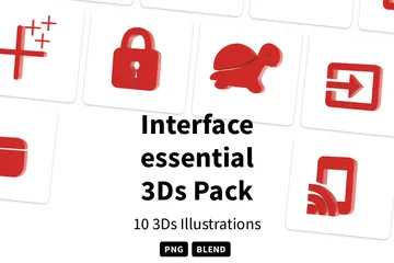 Interface Essential 3D Icon Pack