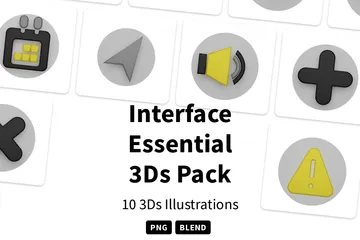 Interface Essential 3D Icon Pack