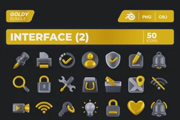 Interface Part 2 3D Icon Pack