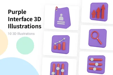 Interface roxa Pacote de Illustration 3D