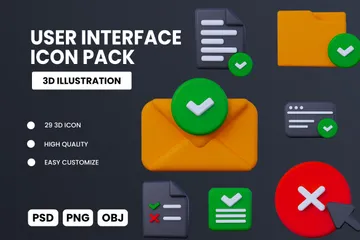 Interface utilisateur 3D Icon Pack