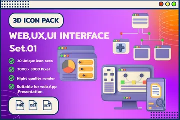 Interface utilisateur 3D Icon Pack