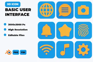 Interface utilisateur de base Pack 3D Icon