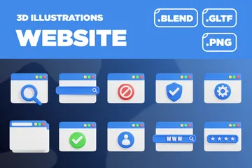 Interface utilisateur du site Web Pack 3D Icon