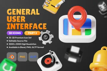 Interface utilisateur générale (partie 2) Pack 3D Icon