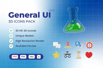 Interface utilisateur générale Vol 2 Pack 3D Icon