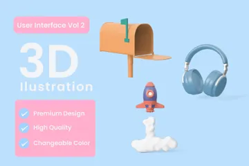 Interface utilisateur Vol 2 Pack 3D Icon