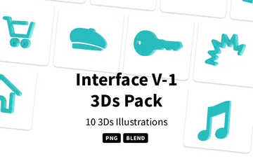 인터페이스 V-1 3D Icon 팩