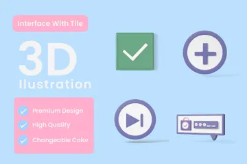 Interface With Tile 3D Icon Pack