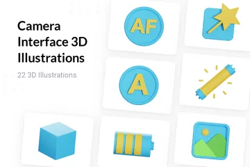 Interfaz de cámara Paquete de Illustration 3D